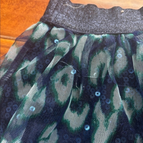 ​Justice Girls Blue Leopard Sparkle Tulle Skort - Size 7 - Picture 5 of 7